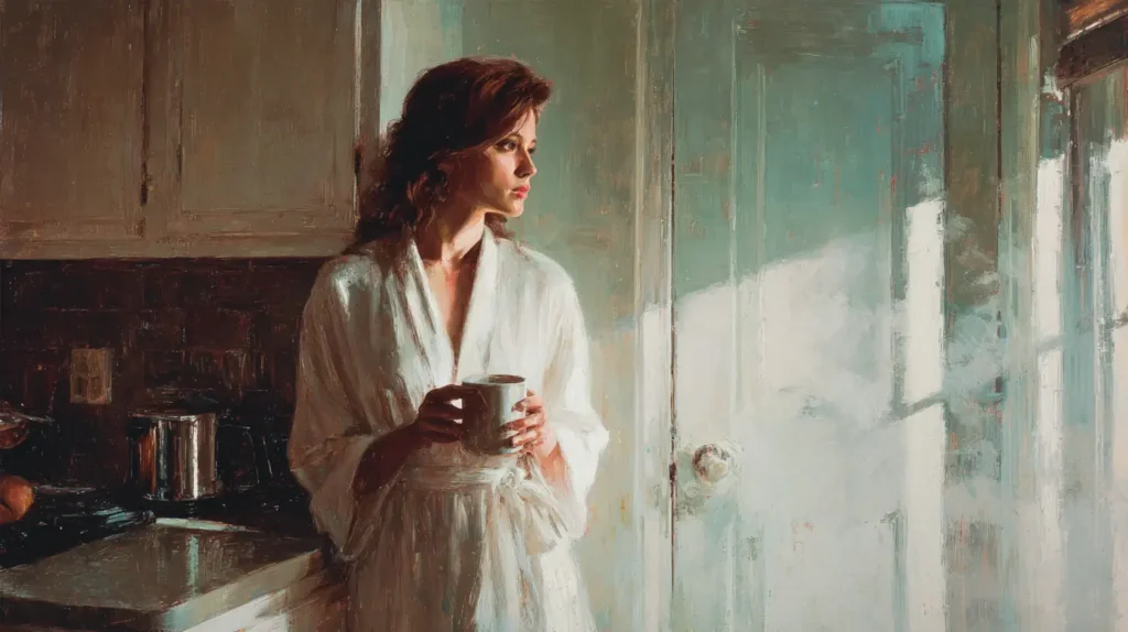 A serene landscape photograph of a calm lake at dawn with soft light and a barely perceptible ripple, symbolizing the quiet return of energy after nervous system regulation.