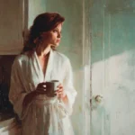 A serene landscape photograph of a calm lake at dawn with soft light and a barely perceptible ripple, symbolizing the quiet return of energy after nervous system regulation.