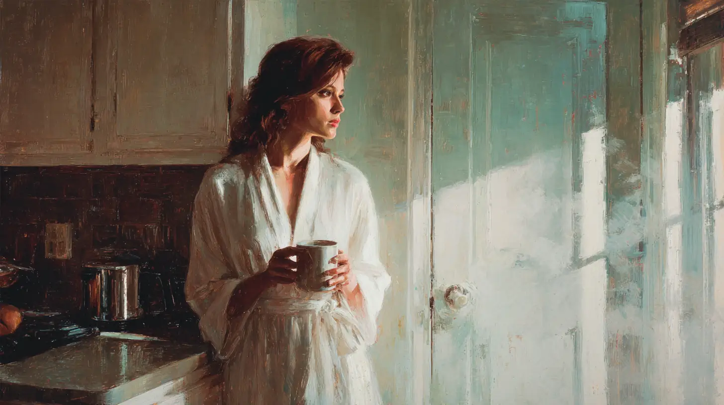 A serene landscape photograph of a calm lake at dawn with soft light and a barely perceptible ripple, symbolizing the quiet return of energy after nervous system regulation.