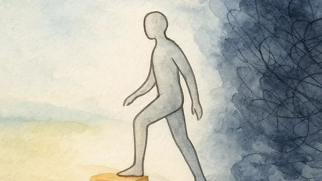 A single path reappears inside a field of pressure.