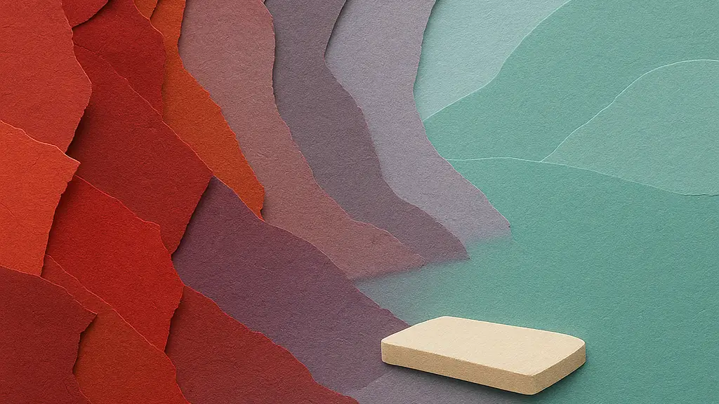 A worn path curves back toward a steady center.