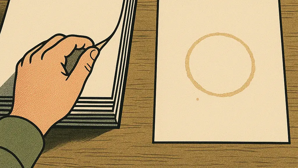 Pop art illustration of someone frozen in a parked car before work, showing the hidden cost of starting when pressure and depletion are already present.